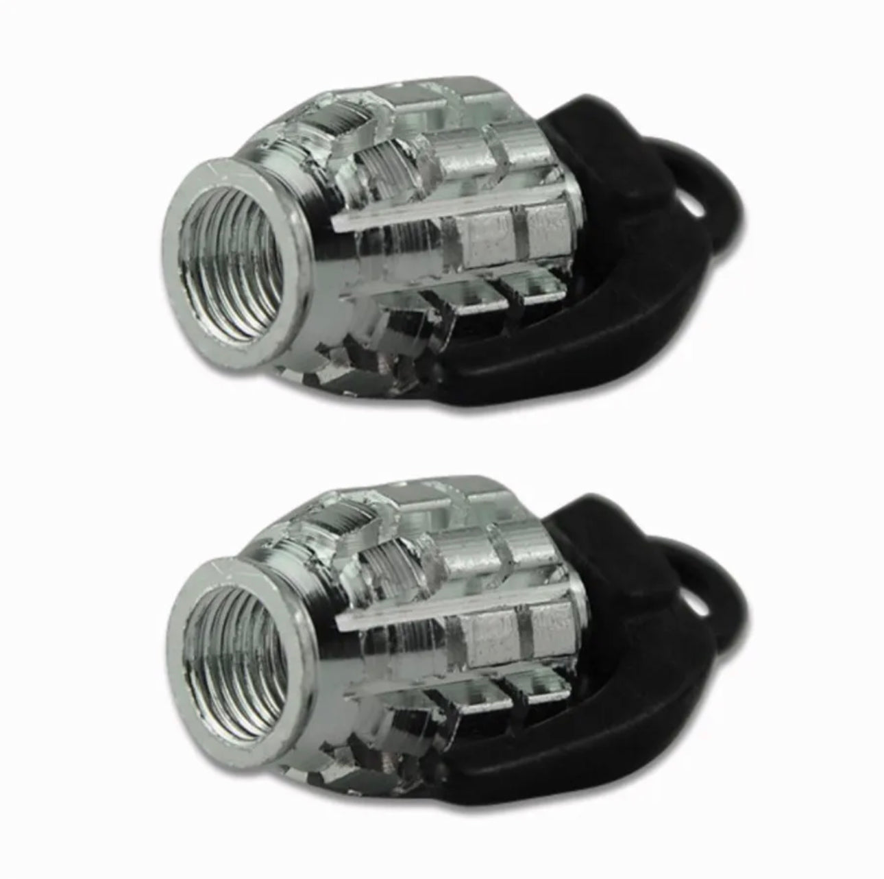 2 Bouchons de Valve Grenade Couleur Argent Valve Caps