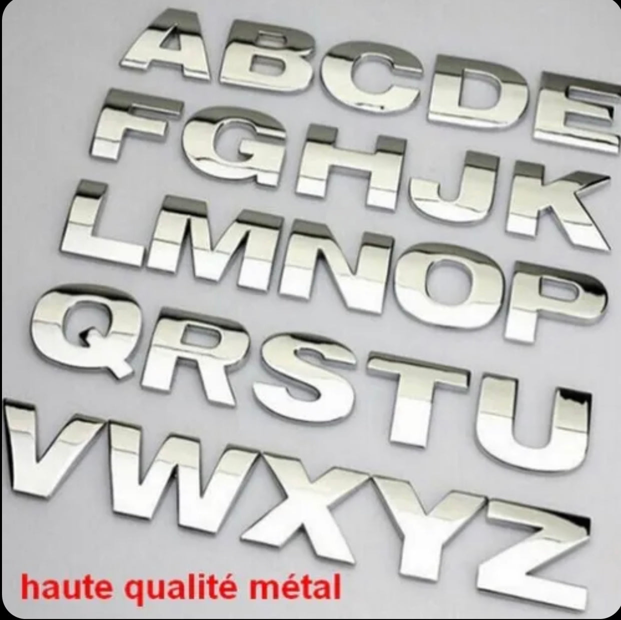 Lettre ou chiffre adhésif 3D Metal haute qualité