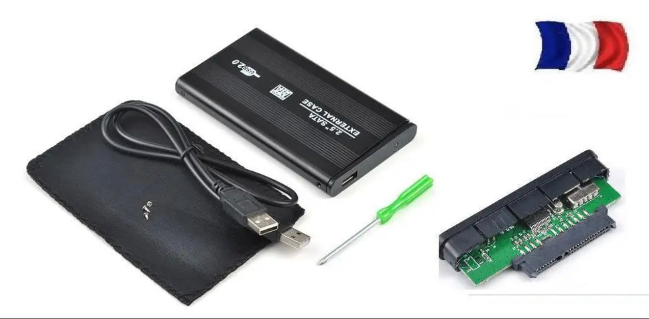 Boîtier disque dur externe USB 2.0 SATA 2.5 po boîtier disque SSD Plug&Play